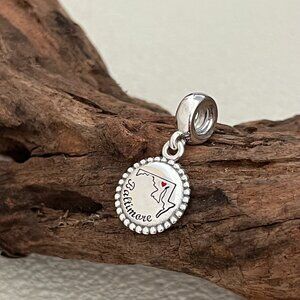 Pandora Baltimore Map Exclusive S925 Silver Dangle Charm